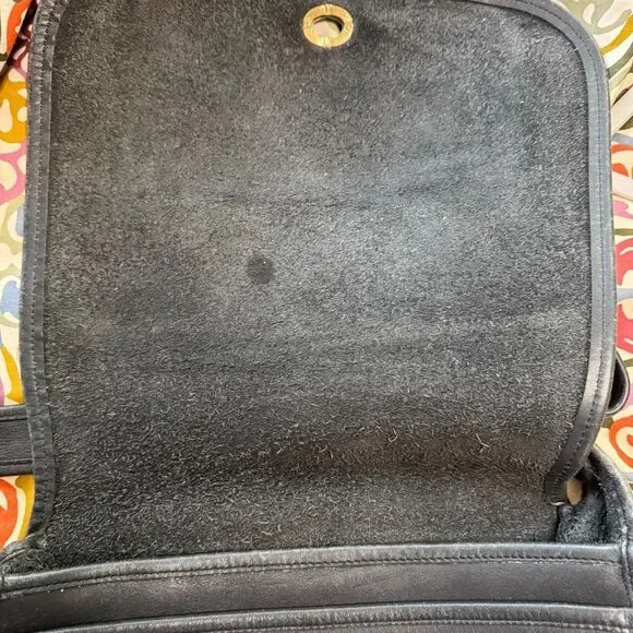 Coach 9525 Vintage Old Stewardess Black Leather Shoulder Bag - Picture 9 of 11